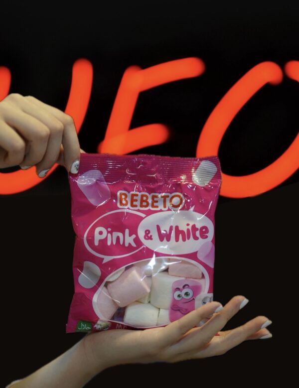 مارشمالو سفید صورتی ببتو (Bebeto)